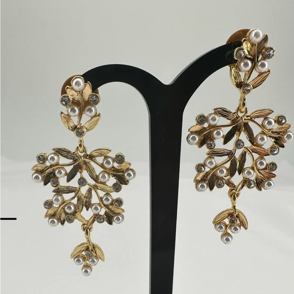 MONET Gold and Pearl Drop Earrings